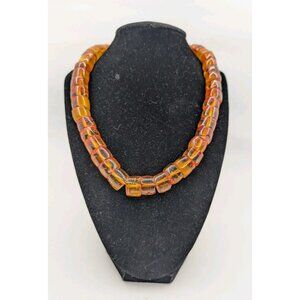 Vtg Genuine Baltic Amber Necklace &possible fossil? MCM Earthy Elegance READ